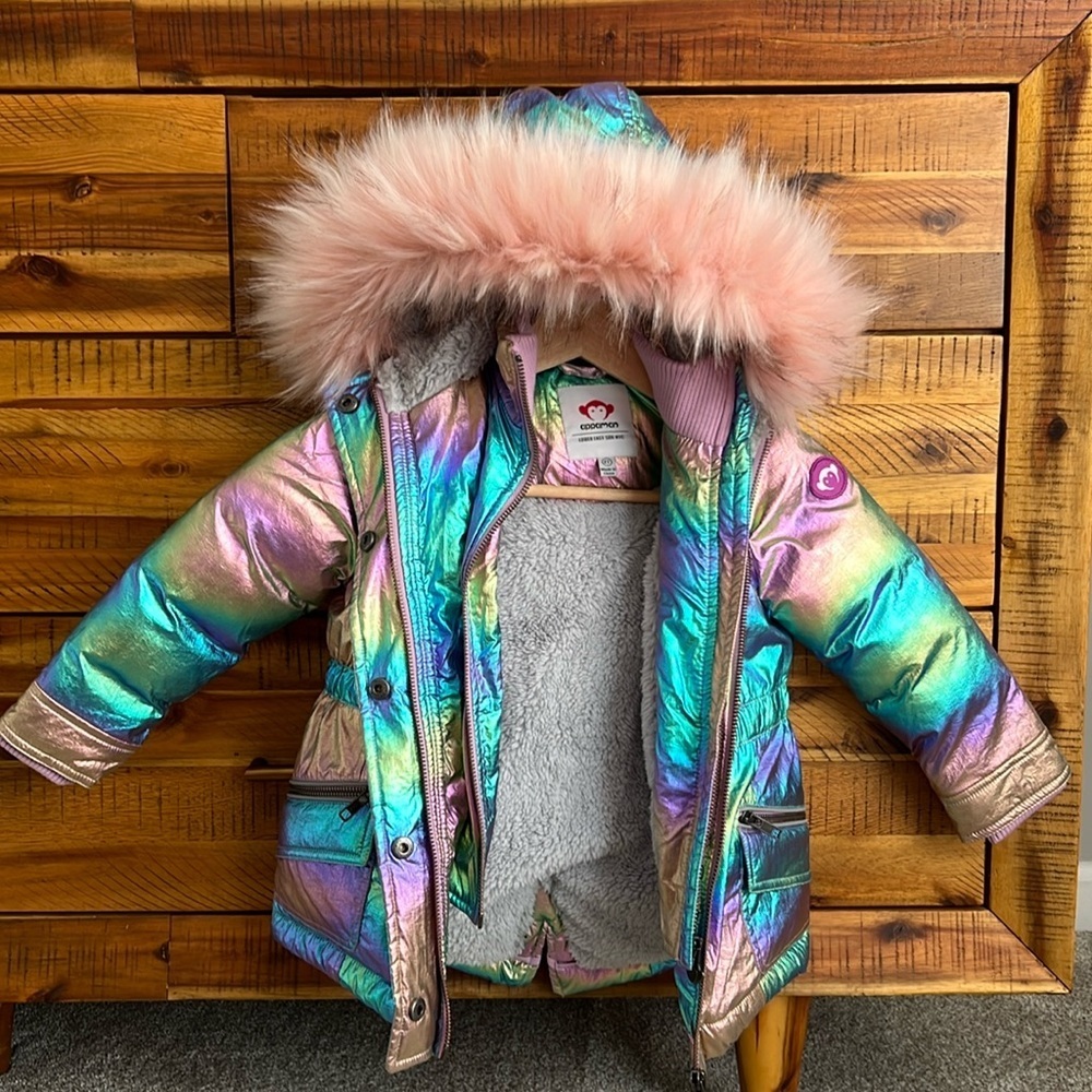 Appaman Rainbow Ombre Middie Puffer Girls Coat - Picture 7 of 11